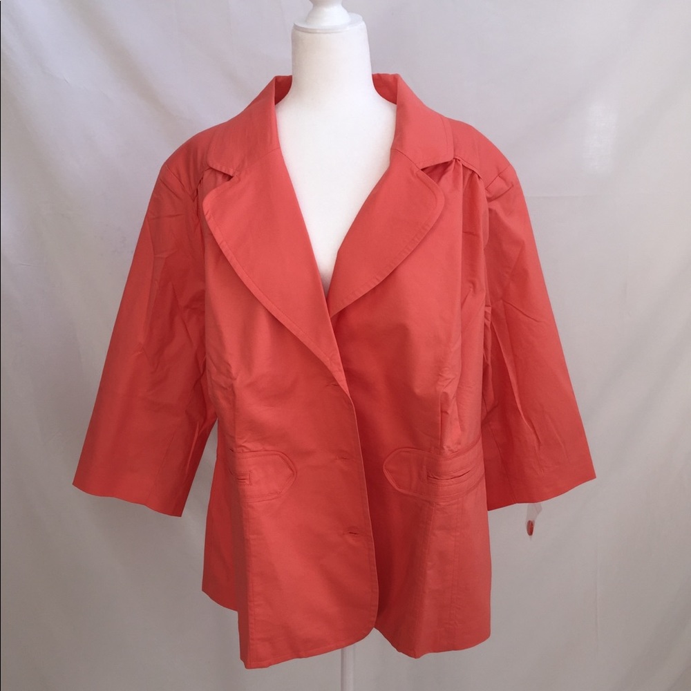 Peach Cotton 3-button Blazer (NWOT)